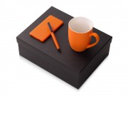 Подарочный набор c кружкой, пластиковой ручкой и повербанком С1, 5000 mAh, оранжевый