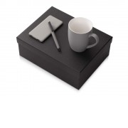 Подарочный набор c кружкой, пластиковой ручкой и повербанком С1, 5000 mAh, серый