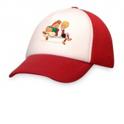 Бейсболка с сеткой Карлсон, белый/красный