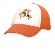 Бейсболка с сеткой Карлсон, оранжевый/белый