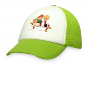 Бейсболка с сеткой Карлсон, зеленое яблоко/белый