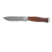Нож складной Stinger, 106 мм, (серебристый), материал рукояти: сталь/дерево (серебристо-коричневый)