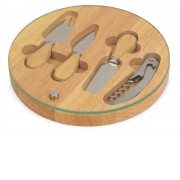 Набор для сыра Rendezvous круглый, со стеклянной крышкой