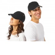 Бейсболка New Castle 6-ти панельная, черный/натуральный