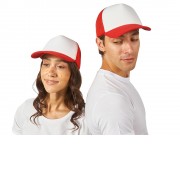 Бейсболка под сублимацию с сеткой Newport, белый/красный