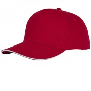 Пятипанельная кепка-сендвич Ceto, красный