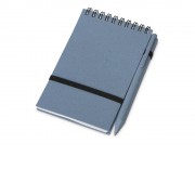 Блокнот B7 Toledo S, синий + ручка шариковая Pianta из пшеничной соломы, синий