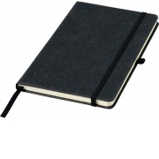 Блокнот Atlana размером A5 с отделкой из кусочков кожи, черный