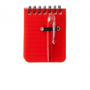 Мини-блокнот ARCO с шариковой ручкой, красный