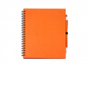 Блокнот LEYNAX с ручкой из переработанного картона, оранжевый