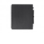 Блокнот LEYNAX с ручкой из переработанного картона, черный