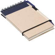 Блокнот А7 Zuse с ручкой шариковой, синий