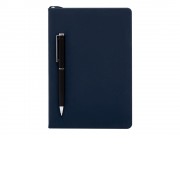 Бизнес-блокнот С3 софт-тач с магнитом, твердая обложка, 128 листов, темно-синий