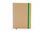 Блокнот А5 ESTELA с контрастной резинкой, бежевый/папоротник