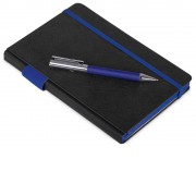 Бизнес блокнот Bossy с ручкой, черный и синий