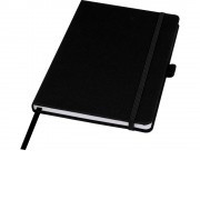 Блокнот Honua форматом A5 из переработанной бумаги с обложкой из переработанного ПЭТ, черный