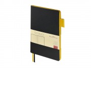 Блокнот А5 Boston, черный с желтым срезом