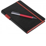 Бизнес блокнот Bossy с ручкой, черный и красный