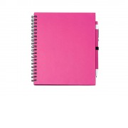 Блокнот LEYNAX с ручкой из переработанного картона, фуксия