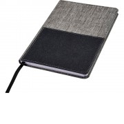 Блокнот Mera RPET размера A5 с передним карманом, серый