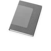 Бизнес блокнот Supreme с вставкой из софт-тача, гибкая обложка, 128 листов, серый