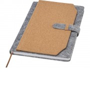 Viviana блокнот формата А5 из переработанного фетра и пробкового дуба - Натуральный