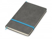 Блокнот Color линованный А5 в твердой обложке с резинкой, серый/синий