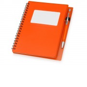 Блокнот Контакт с ручкой, оранжевый