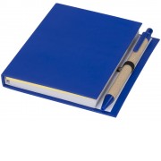 Цветной комбинированный блокнот с ручкой, синий