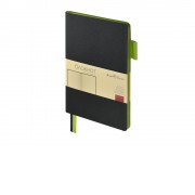 Блокнот А5 Boston, черный с салатовым срезом