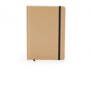 Блокнот А5 ESTELA с контрастной резинкой, бежевый/черный