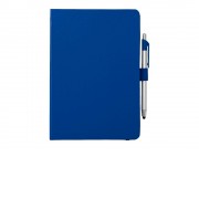 Блокнот A5 Crown с шариковой ручкой-стилусом, синий/серебристый