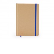 Блокнот А5 ESTELA с контрастной резинкой, бежевый/королевский синий