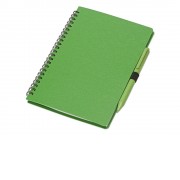 Блокнот А5 Toledo M, зеленый + ручка шариковая Pianta из пшеничной соломы, зеленый