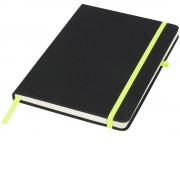 Блокнот Noir среднего размера, черный/лайм