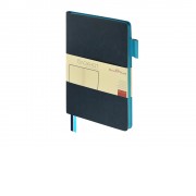 Блокнот А5 Boston, темно-синий с голубым срезом