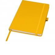 Блокнот Honua форматом A5 из переработанной бумаги с обложкой из переработанного ПЭТ, оранжевый