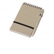 Блокнот B7 Toledo S, бежевый + ручка шариковая Pianta из пшеничной соломы, бежевый