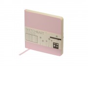 Скетчбук Sketch & Art в мягком переплете 145х145 мм, 100 л. бежевой бумаги 100 гр., розовый