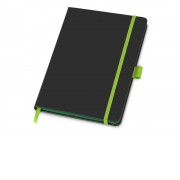 Блокнот ColorNote Black, твердая обложка A5, 80 листов, черный с зеленым яблоком