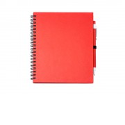 Блокнот LEYNAX с ручкой из переработанного картона, красный