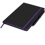 Блокнот Noir Edge среднего размера, черный/пурпурный