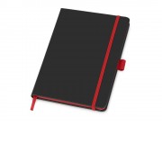Блокнот ColorNote Black, твердая обложка A5, 80 листов, черный с красным (Р)