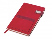 Бизнес блокнот А5 Freya с клапаном и карманом для визиток, твердая обложка, 128 листов, красный и (Р)