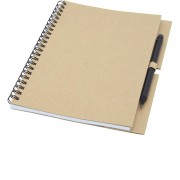 Блокнот Luciano Eco на пружине, с карандашом, средний, натуральный