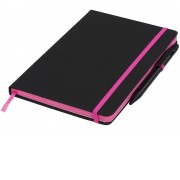 Блокнот Noir Edge среднего размера, черный/розовый