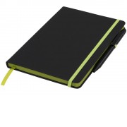 Блокнот Noir Edge среднего размера, черный/лайм