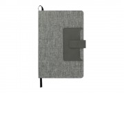 Блокнот Clap с отделением для визиток и магнитным клапаном, серый