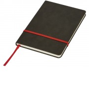 Блокнот Color линованный А5 в твердой обложке с резинкой, серый/красный