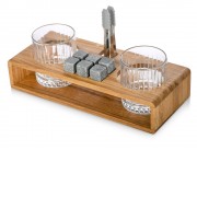 Набор для виски и коктейлей на подставке из дуба Whiskey Party